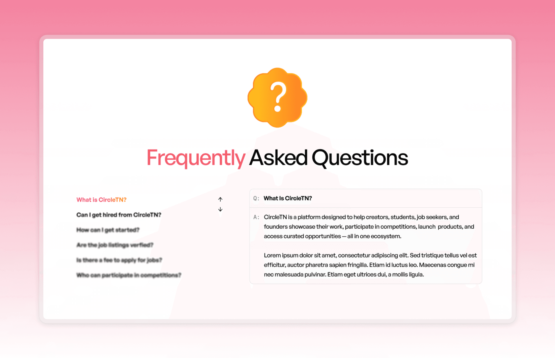 FAQ Section Design