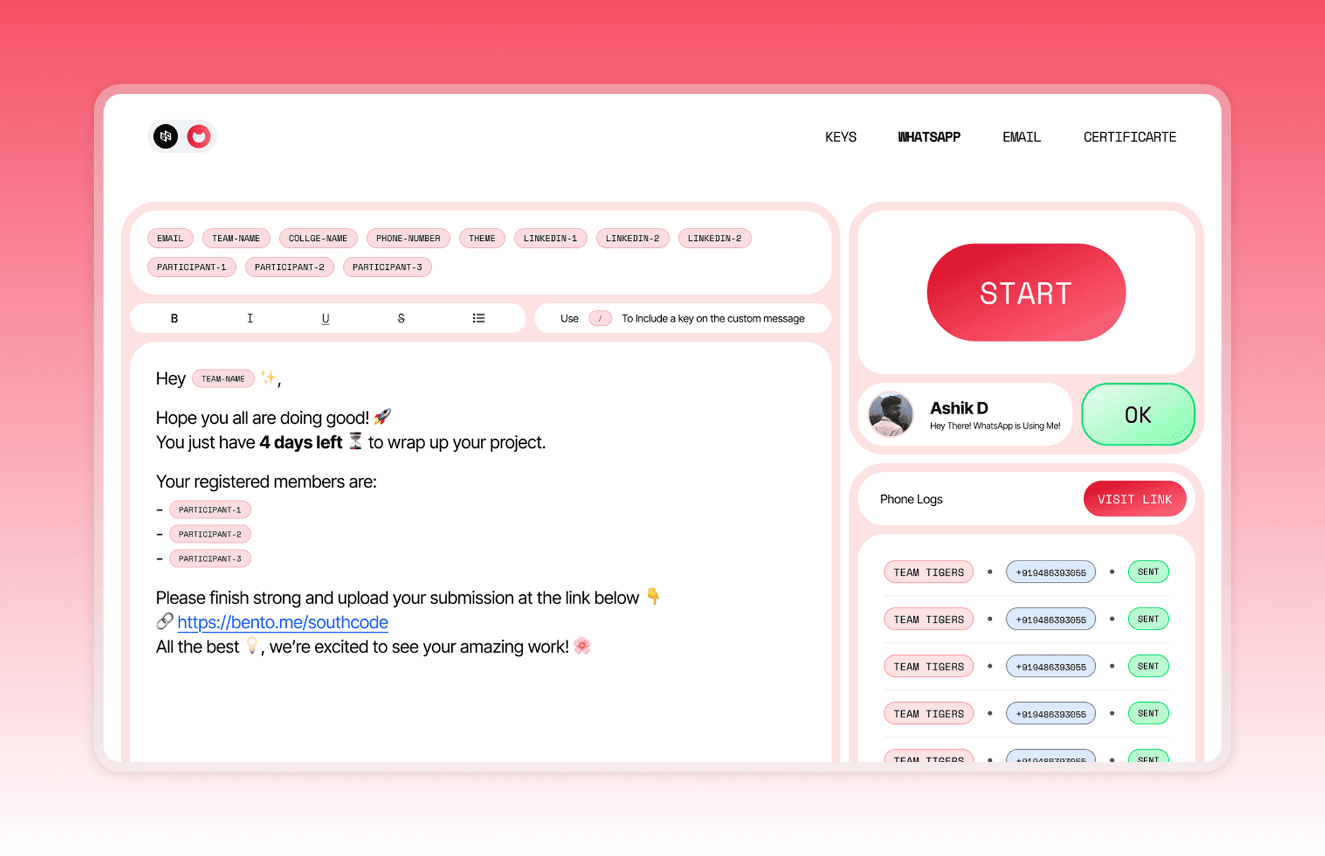 Certificate Generation Dashboard