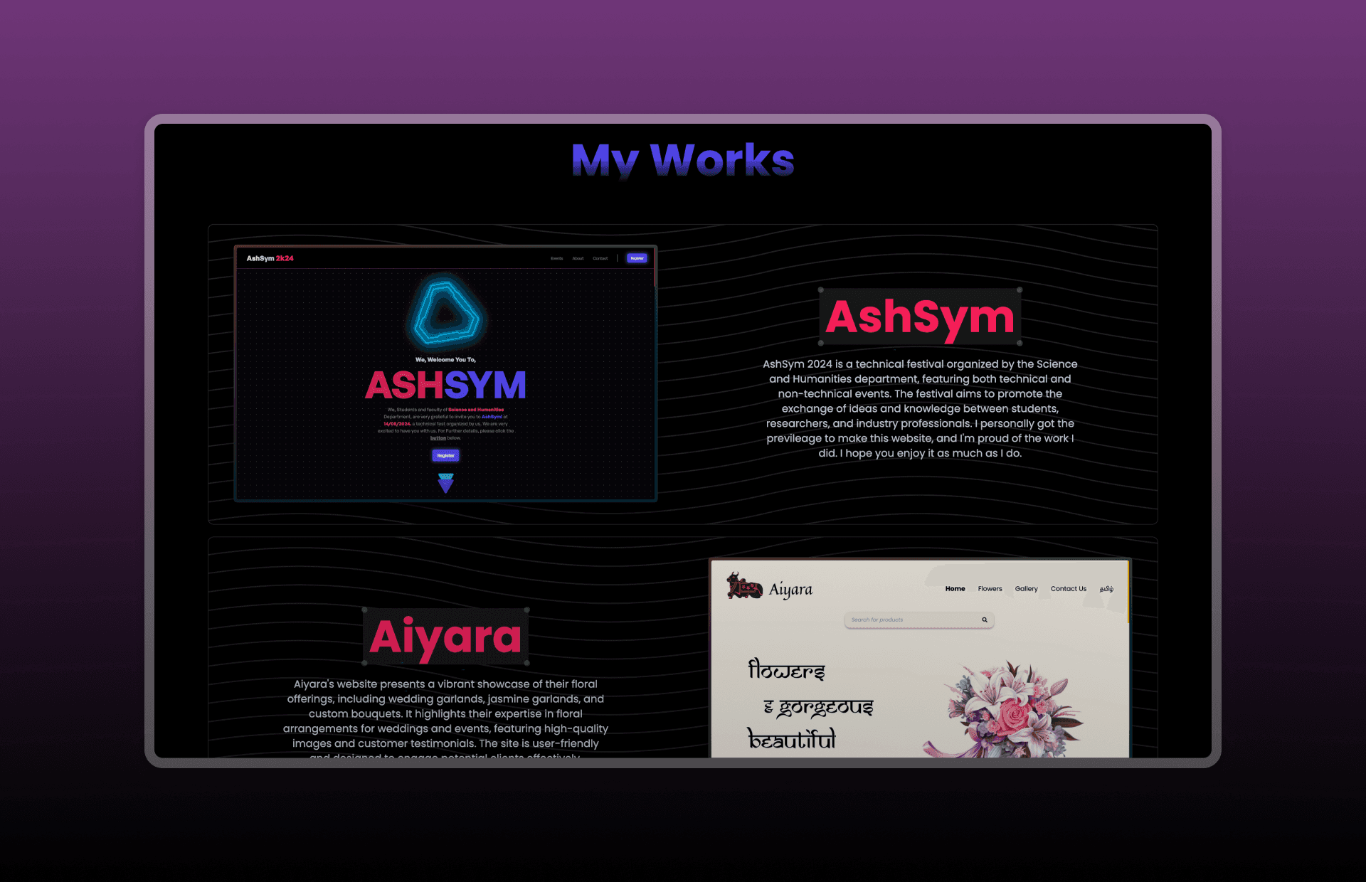 AshBio Works Section